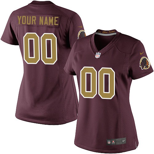 Women's Elite Nike Jersey Burgundy Red Alternate - Customized 80th Anniversary NFL Washington Redskins